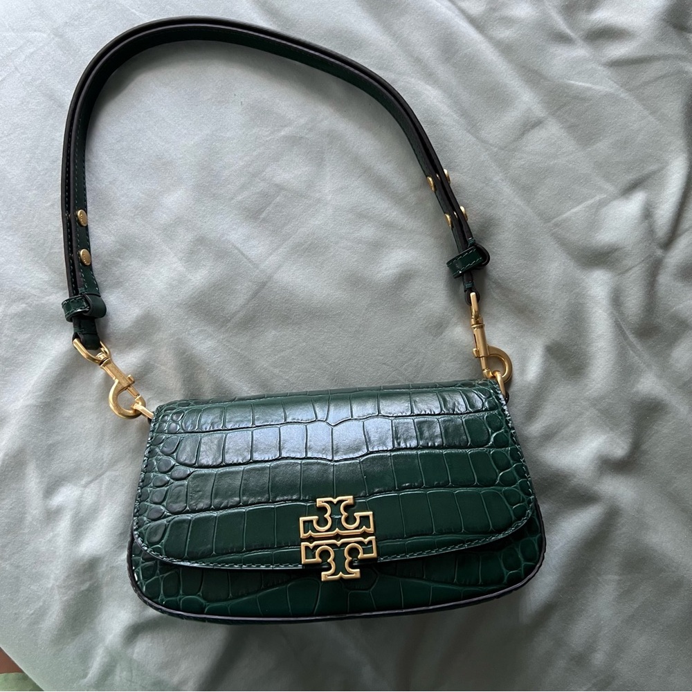 TORY BURCH BRITTEN CROC SHOULDER BAG